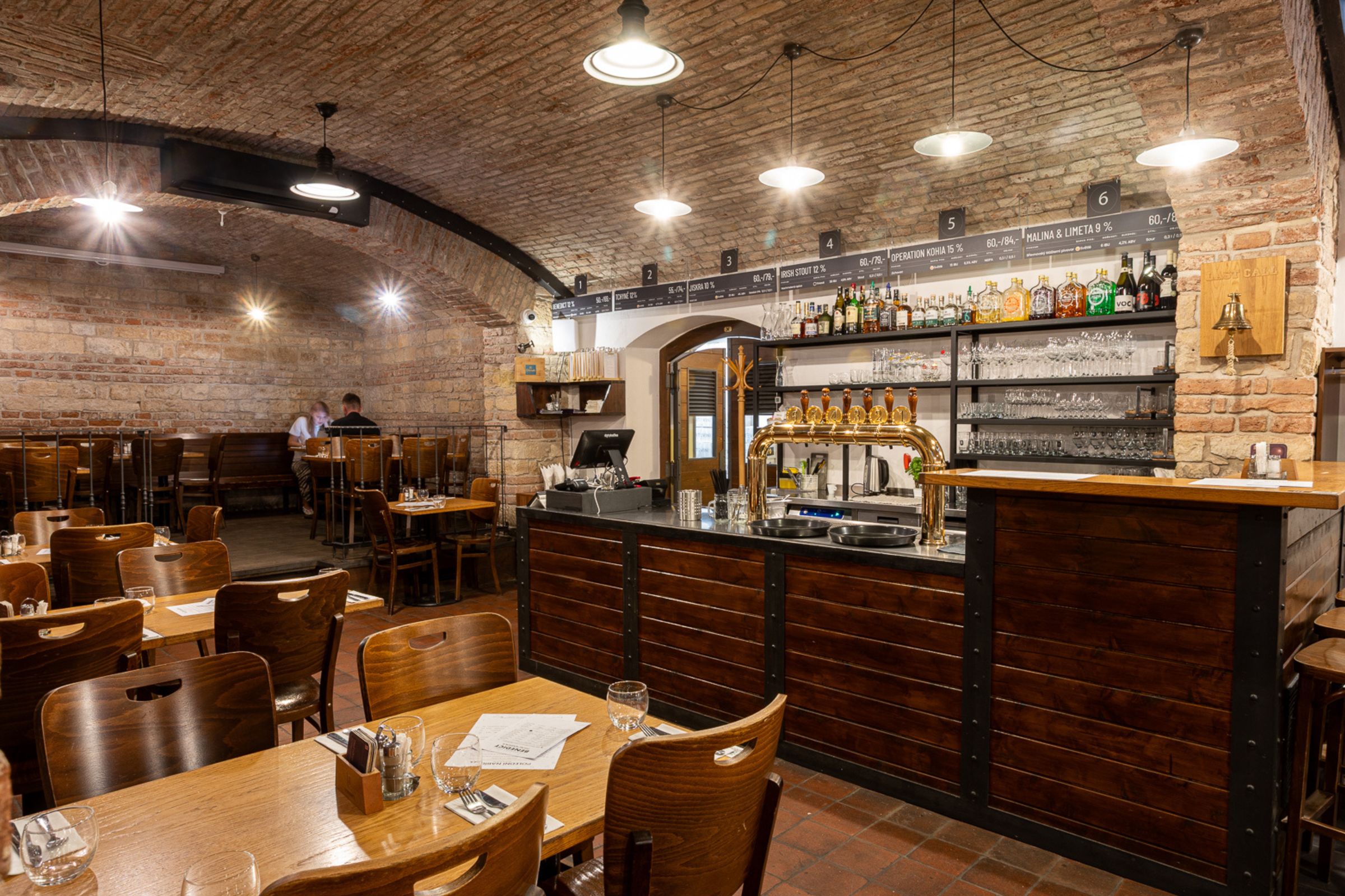 The bar under the brick vaults